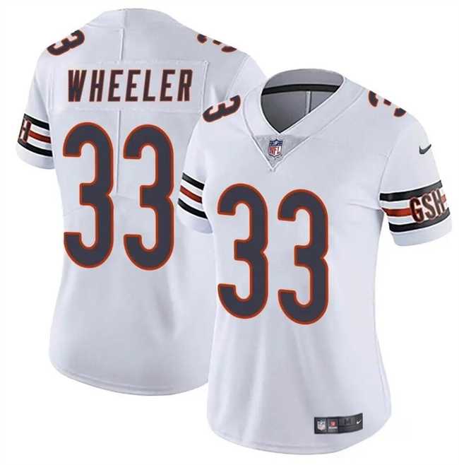 Womens Chicago Bears #33 Ian Wheeler White 2024 Vapor Football Stitched Jersey Dzhi